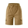 thumbnail image 4 of Women's Pants Casual Stretch Cargo Shorts Summer Loose Hiking Shorts With Pockets Trousers, 4 of 5
