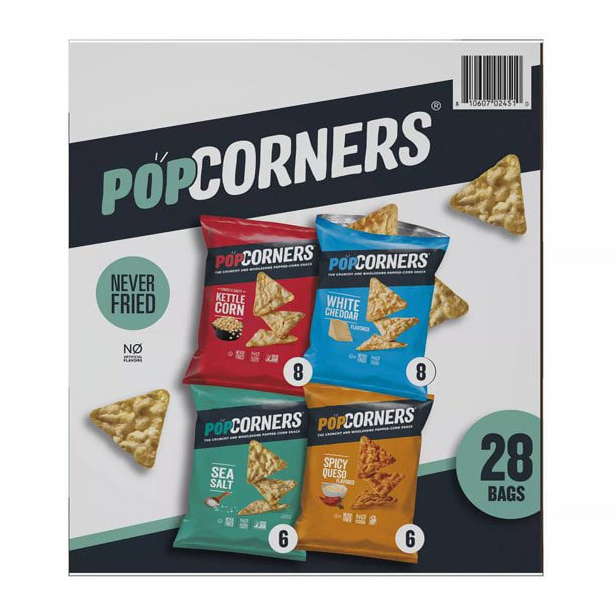 PopCorners Bulk Variety Pack (28 ct.) - (6 ct. Sea Salt, 6 ct. Spicy Quesd, 8 ct. Kettle Corn, 8 ct. White Cheddar)