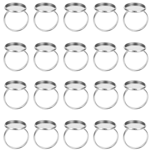 20pcs Base de anillo de acero inoxidable Soporte de anillo ajustable Joyas que hacen accesorios