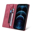 thumbnail image 3 of Dteck Wallet Case For iPhone 12 Pro Max,Shockproof Card Holder Flip Leather Kickstand Phone Protector Case Cover,For iPhone 12 Pro Max 6.7 inch,Red, 3 of 8
