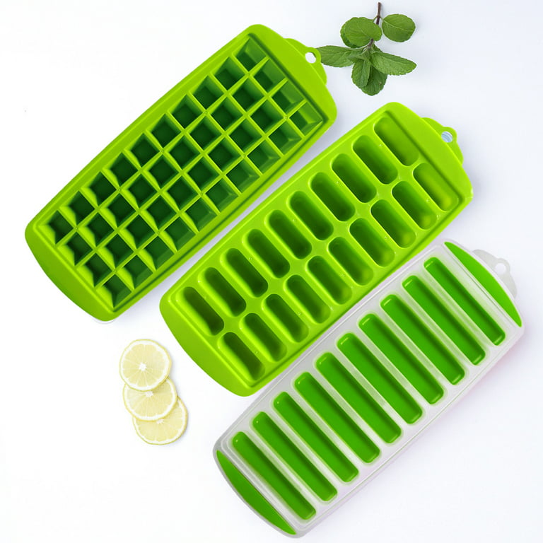 Amlbb Big Savings! Decoration 3 Pcs Ice Cubes Tray, Long Ice Stick Tray,checkered Silicone with Lid, Reusable, Flexible, Easy Release, for Sport Bottles
