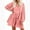 Pink, variant on Babysbule Summer Women Dresses Women Summer Dress V-Neck Solid Long Sleeve Casual Loose Flowy Swing Dress