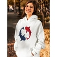 thumbnail image 2 of Two Koi Fish Hoodie Women -SPIdeals Designs, Female XX-Large, 2 of 4