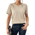 thumbnail image 4 of Pack 3 Playeras Deportivas Mujer Cuello Redondo,Black Khaki Grey,M, 4 of 7