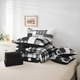 thumbnail image 6 of Manfei Kawaii Dot Pattern 7pcs Bedding Comforter Set,White Wave Point Queen Bedding Sets,Black Geometric Grid Queen Sheet Sets For Girl,Super Cozy Room Decor Reversible, 6 of 8
