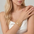thumbnail image 2 of APSVO 6 Pcs 18K Gold Plated Bracelets for Women Box Satellite Figaro Paperclip Herringbone Rope Stackable Bracelet Set Birthday Christmas Jewelry Gifts Teen Stocking Stuffers Adults, 2 of 6