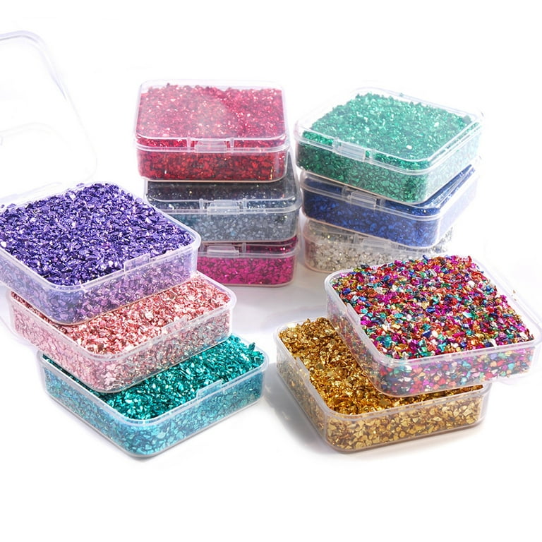 Bag Crushed Glass Craft Glitter For Resin Irregular Metallic - Temu