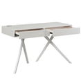 thumbnail image 5 of Foli 2-Drawer Solid Wood Writing Desk with USB Ports, Luminous White, 5 of 12