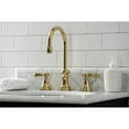 thumbnail image 4 of Kingston Brass KS2982BAL Heirloom Widespread Bathroom Faucet with Brass Pop-Up, Polished Brass, 4 of 8