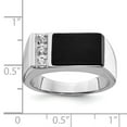thumbnail image 3 of Auriga 925 Sterling Silver Onyx and Cubic Zirconia Engagement Ring Size 11 for Men's, 3 of 6