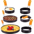 thumbnail image 1 of Egg Rings Pancake Mold Set, Stainless Steel Egg Rings Pancake Molds for Griddle 6pack, Egg Rings for Griddle, Silicone Egg Rings with Handle Cooking Egg Pancake (8 Inch, 6 Inch, 3.5 Inch), 1 of 5