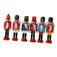 thumbnail image 2 of Wooden Nutcracker Versatile Portable Photo Props Traditional Desktop Decor 6pcs 12.5cm height, 2 of 9