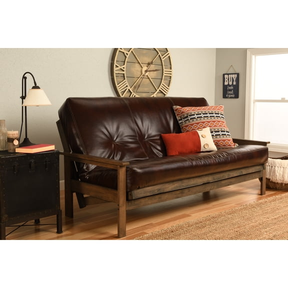 Albany Futon in Rustic Walnut Finish, Multiple Colors