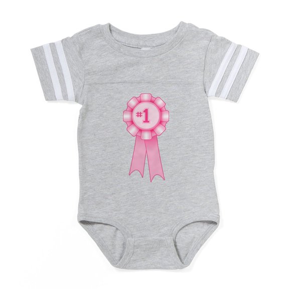 CafePress - Pink Prizeribbon_New - Cute Infant Baby Football Bodysuit