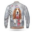 thumbnail image 2 of Playful Basset Hound Welcomes Winter Snowy Day with Cardinal Bird All Over Print 3D Baseball Jacket Bassets Dog Breed Lovers Gifts Idea Bomber Jacket Softball - 12017, 2 of 6