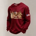 thumbnail image 2 of Mens Patriotic Shirts 250 Anniversary USA Sweatshirt American Flag Eagle Shirt Long Sleeve Crewneck Pullover Fourth of July Outfit, 2 of 3