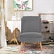 thumbnail image 3 of JWRWEFA Armless Accent Chair Velvet Living Room Chair – Grey Fabric Upholstered Side Chair, Ergonomic Backrest, Rubber Wood Legs, 265 lbs Capacity, 3 of 12