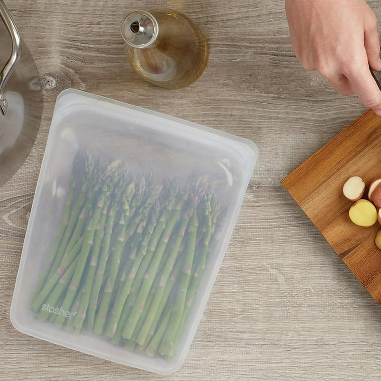 Stasher Reusable Large Silicone Half Gallon Bag, Clear, Food Grade