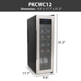 thumbnail image 6 of NutriChef PKCWC12 12 Bottle Cooler Refrigerator White and Red Countertop Chiller W/ Digital Control, 6 of 8