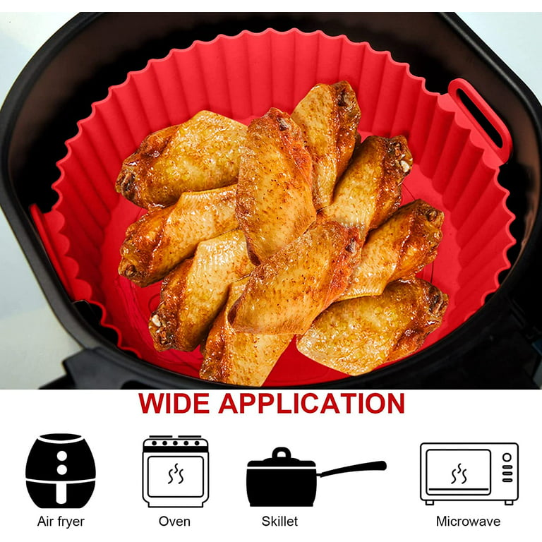  KuraMart Air Fryer Disposable Paper Liners 6.3 100PCS Round  Nonstick Parchment Liner Oil Resistant & Waterproof Cooking Bake Filter  with 100 PCS Disposable Gloves for Air Fryer, Microwave, Steamer: Home 