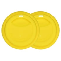 Uxcell 3.35IN Inner Silicone Cup Lids [2PCS] - Coffee Mug Covers for Round Glass Mugs & Tea Cups & Plastic Cup [Yellow]