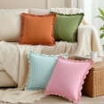 thumbnail image 4 of Unique Bargains Cotton Throw Pillow Covers Cushion Cases Green 18" x 18", 4 of 5