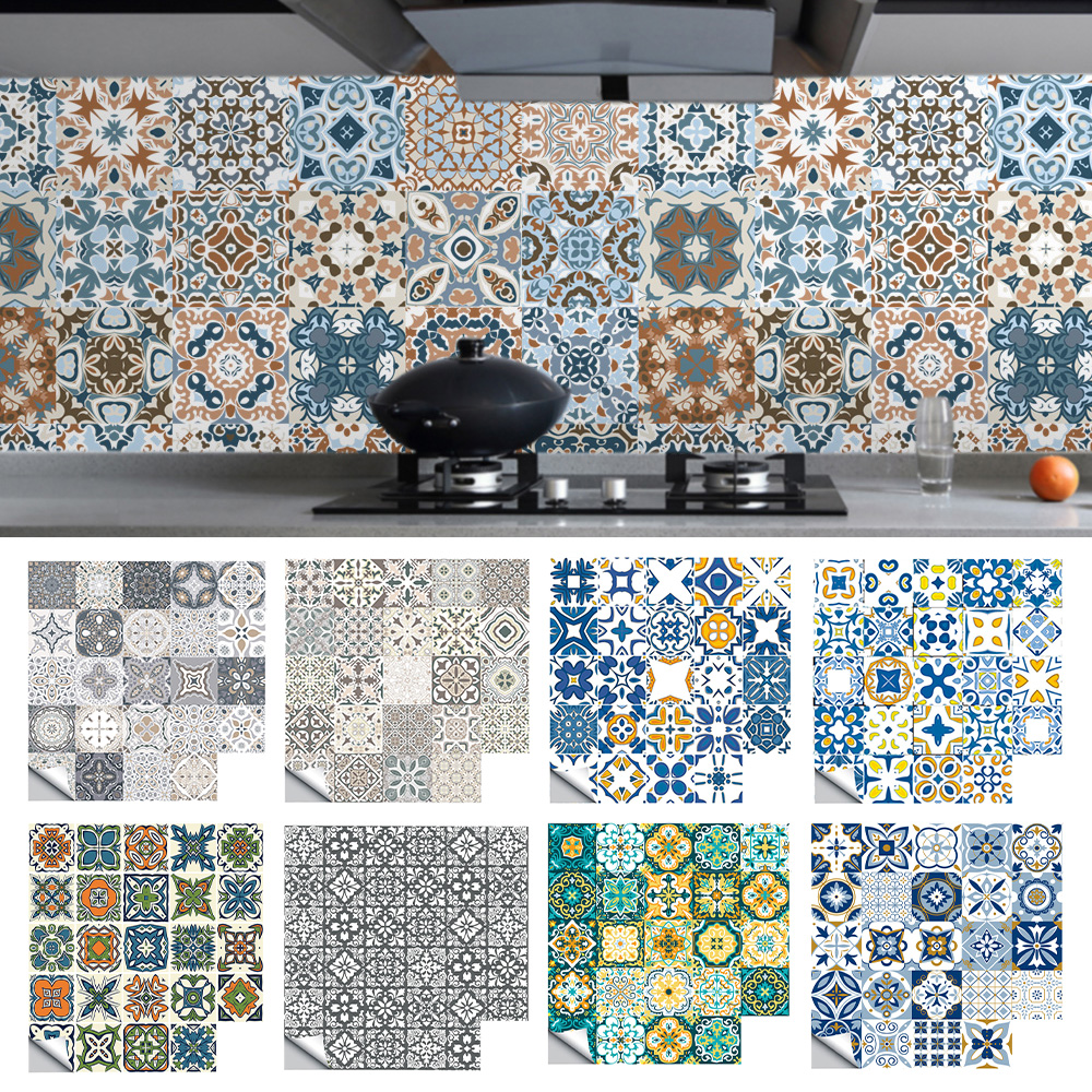 CVLIFE Retro Moroccan Tile Application Backsplashes Tile Self Adhesive