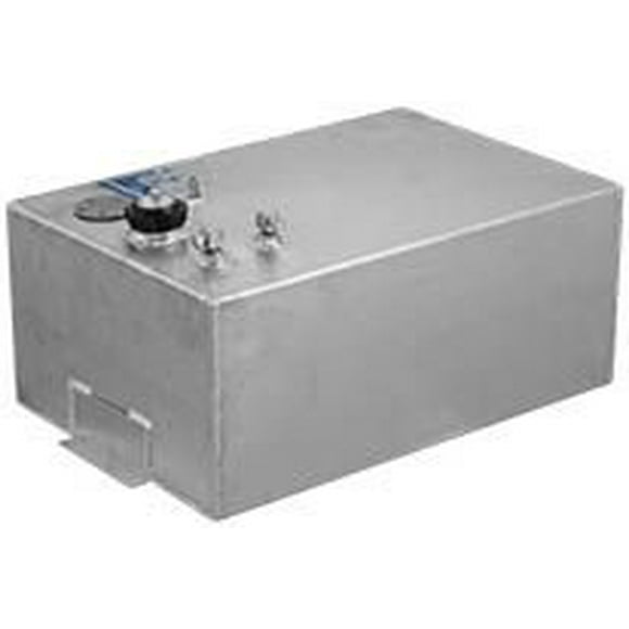 RDS Tanks Auxiliary Fuel Tank 59044 DOT Approved; Gasoline or Diesel; 18 Gallon Capacity; Rectangle; Smooth Mill Finish; Aluminum; Kelch Cap; With Vented Fill Cap And Dual Withdrawal Tubes