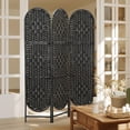 thumbnail image 2 of HOMCOM 3 Panel Room Divider, Bohemian Folding Privacy Screen, Black, 2 of 10