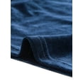 thumbnail image 5 of Unique Bargains Haut Court en Velours à Manches Courtes Col Contrastant pour Femmes Bleu Foncé TP, 5 of 5