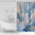 thumbnail image 2 of Abstract Marble Texture Shower Curtain Set ，Waterproof Fabric Shower Curtains Blue Golden Cloud Effect Shower Curtains for Bathroom,Bathroom Decor 36"x72", 2 of 6