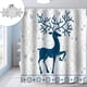 thumbnail image 1 of Cortina de ducha navideña para baño, reno azul y blanco con 12 ganchos de copo de nieve, decoración impermeable para revestimiento de ducha Fason CZJJ-XM104, 1 of 7