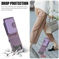 thumbnail image 6 of ELEHOLD Luxury Wallet Case for Samsung Galaxy Z Flip 4 with Card Holders Magnetic Closure Kickstand Function Shockproof Purse Case with Detachable Crossbody Shoulder Strap,Purple, 6 of 8