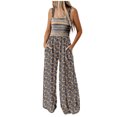 thumbnail image 2 of Clearance!lulshou Women Pants Womens Fashion Elastic Waist Loose Printing Sleeveless Pockets Wide Leg Long Pant Jumpsuit, 2 of 4