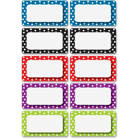 Die-Cut Magnetic Colorful Dots Labels/Nameplates, 10 Pieces
