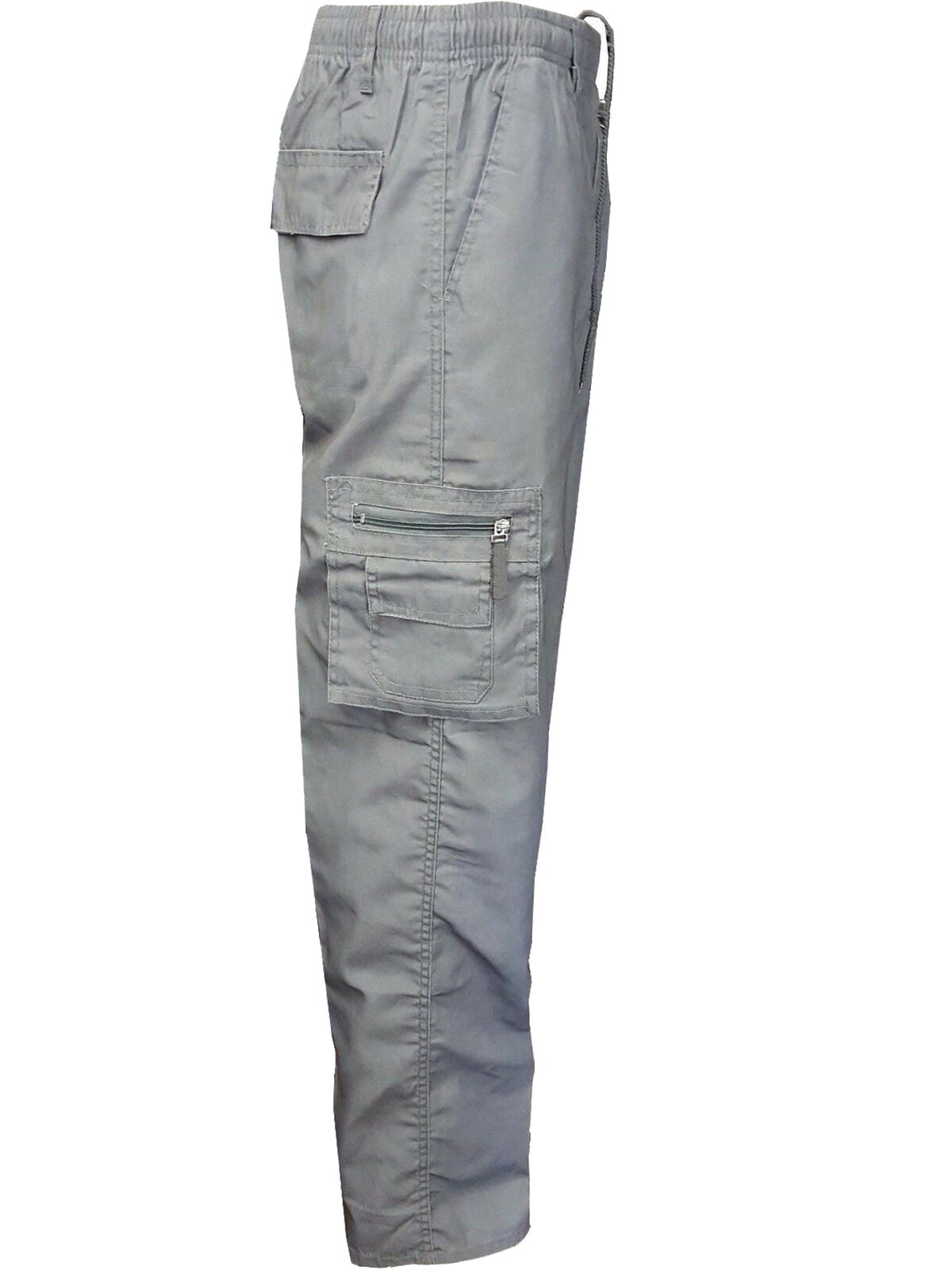 Karuedoo Men Tactical Hiking Cargo Skinny Pants Trousers Polyester Gray ...