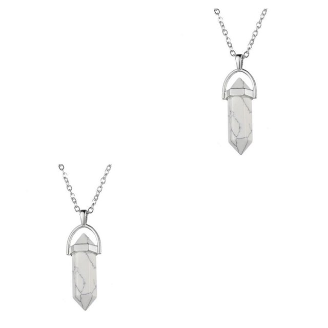Minnieouse Abalorio de columna hexagonal, joyería para mujer, colgantes colgantes de aniversario hechos a mano, abalorios de cristal, pendientes locura 2piezas Minnieouse CBP468292