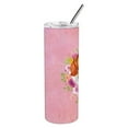 thumbnail image 2 of Basset Hound Pink Flowers Double Walled Stainless Steel 20 oz Skinny Tumbler, 2 of 3