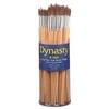 Dynasty® B-1800 Cylinder Camel Hair Long Wood Handle Round, Assorted Size, Natural, Set of 72