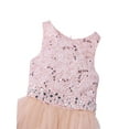 thumbnail image 6 of renvena Kids Girls Sequined Floral Lace Mesh with Rhinestone Belt Wedding Pageant Prom Dress 2-16 Pearl Pink 8, 6 of 7