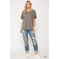 thumbnail image 6 of Solid Round Neck Frill Sleeve Top With Scoop Hem M, 6 of 8