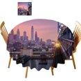 thumbnail image 1 of Décorations de Pont, Nappes Rondes, Diamètre 54 Pouces Train sur Pont avec Lumières, Nappe Imperméable pour Tables à Manger, Violet Bleu, 1 of 5