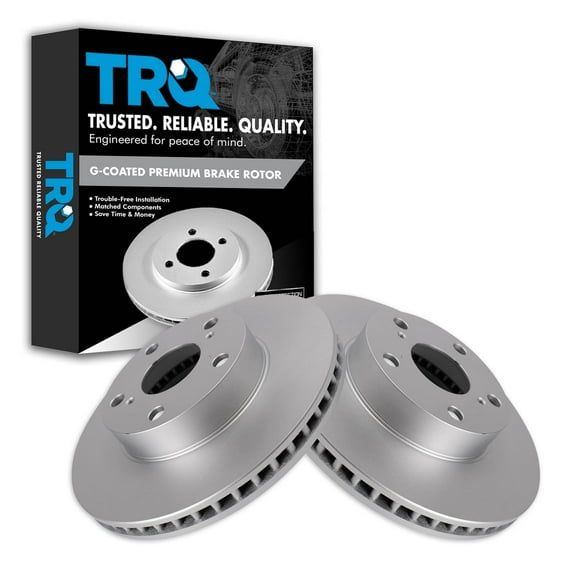 TRQ Front Brake Rotors Set Vented Premium G-Coated Fits Select 2005-2015 Toyota Tacoma