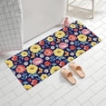 thumbnail image 2 of Pioneer Flower Floral Print Pattern Bathroom Rugs Mat, Non Slip Microfiber Bathroom Rug with Rubber Backing, Soft Mats for Bathroom Floor Tub Shower, 24"x60", 2 of 5