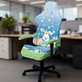 thumbnail image 5 of FUIALDOLG Happy Easter Day Theme Office Chair Covers Cute Rabbit Gamming Chair Covers with Zipper Non-slip Stain Resistant Furniture Protector 4 Pcs, 5 of 9