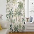 thumbnail image 6 of Green Palm Trees Sheer Curtains 54 Inches Long, Tropical Summer Botanical Light Filering Curtains, Breathable Simi Curtain Privacy Drapes for Kitchen Bathroom Nursery Small Window Treatment, 6 of 9