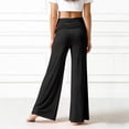 thumbnail image 6 of HUANBAI Girls Foldable Waist Pleated Yoga Pants Pure Color Wide Leg Loose Casual Trousers For Everyday Comfort Girls Joggers Sweatpants 5-6 Years, 6 of 6