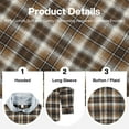 thumbnail image 5 of Actgleam Boys Girls Plaid Shirts Long Sleeve Button Down Hooded Plaid Top Outfits 5-12Years,Khaki, 5 of 10