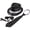 black white, variant on Adults Sequins Jazz Dance Hat Temperament Cap Necktie Sequin Fedora Hat Disco Hat Party Accessories