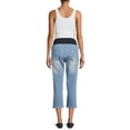 thumbnail image 3 of Oh! Mamma Maternity Women's Denim Capri Pants with Underbelly Panel and Roll Cuff (Women's & Women's Plus), 3 of 6